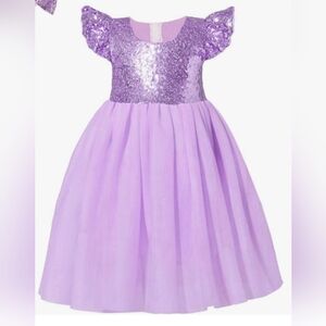 Cilucu Girl Sequin Ruffle Dress Tutu Flower Girls Dress Princess Sparkle S